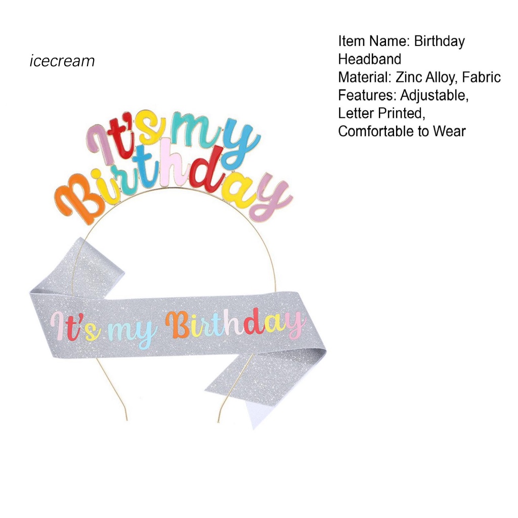icecream12-mx-it-my-birthday-ที่คาดผม-ปรับได้-ใช้ซ้ําได้-สําหรับเต้นรํา-ปาร์ตี้วันเกิด