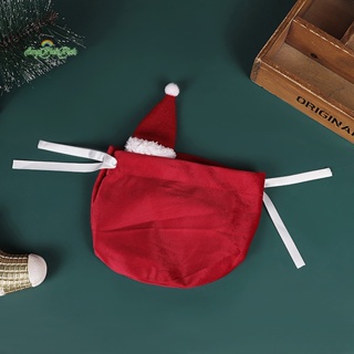 Erck&gt; ใหม่ ถุงผ้ากํามะหยี่ ลายซานตาคลอส สีแดง สําหรับใส่ขนมหวาน ตกแต่งคริสต์มาส 2023