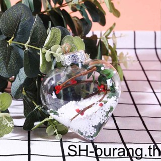 【Buran】จี้ลูกบอลพลาสติกใส รูปหัวใจ สําหรับตกแต่งต้นคริสต์มาส DIY