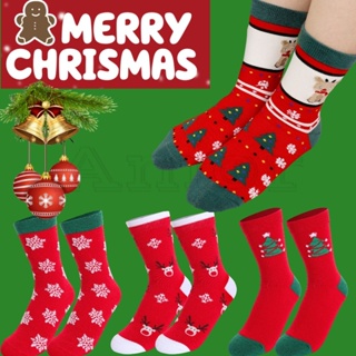 ถุงเท้า ผ้ากํามะหยี่ขนนิ่ม พิมพ์ลายการ์ตูนกวาง ต้นคริสต์มาส หิมะ กวาง แบบหนา เหมาะกับฤดูใบไม้ร่วง ฤดูหนาว สําหรับผู้หญิง และผู้ชาย