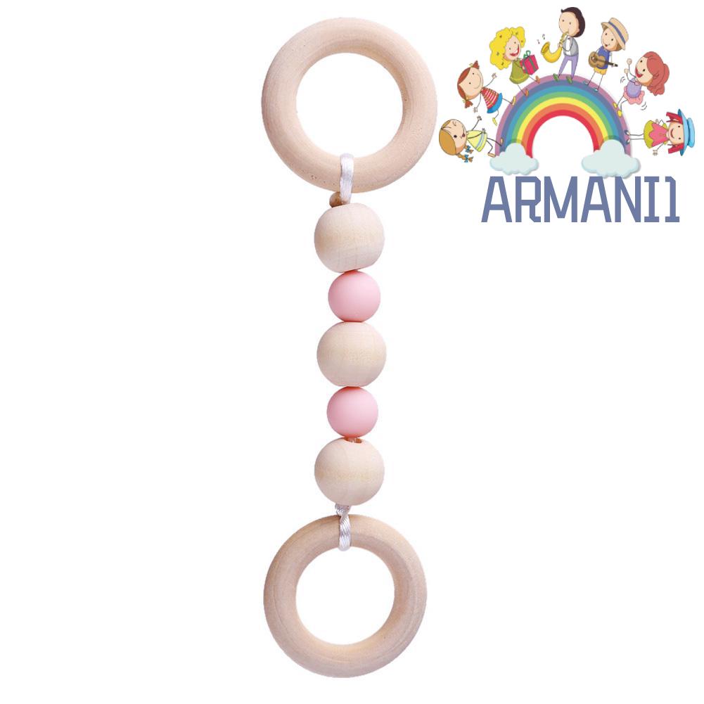 armani1-th-ห่วงโซ่ยางกัด-ลูกปัดไม้-ซิลิโคน-สีชมพู-สําหรับเด็กทารก