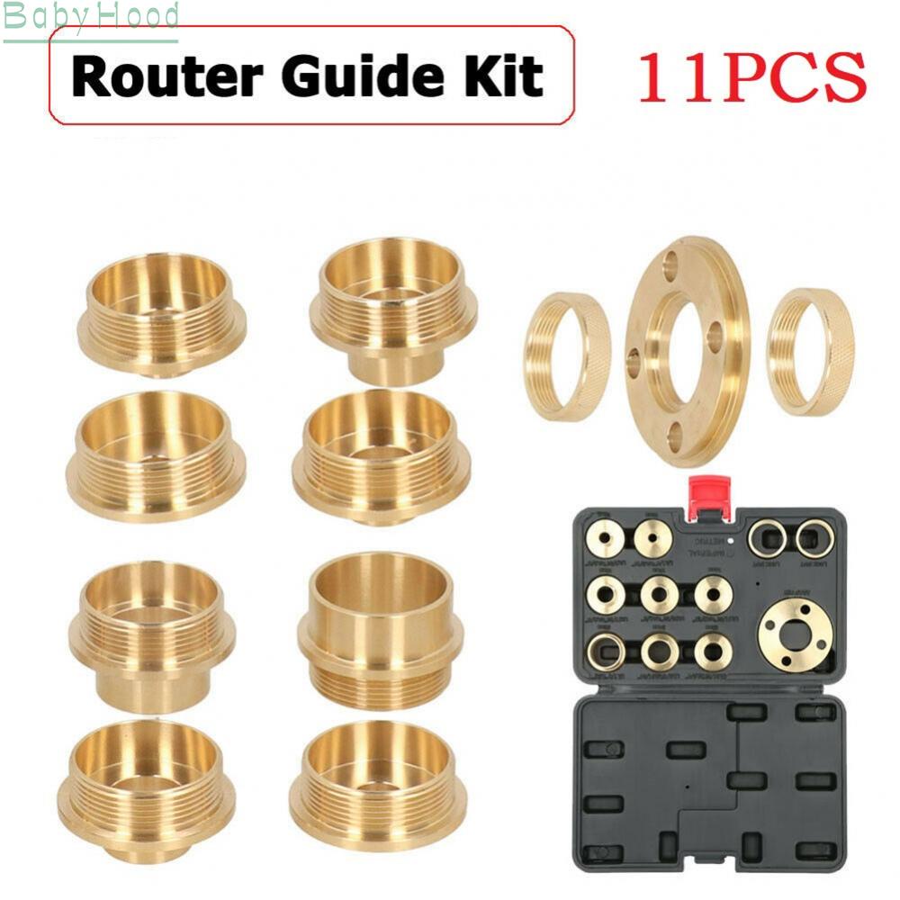 big-discounts-11pcs-brass-template-router-guides-with-lock-nut-adapter-template-guide-bushing-bbhood