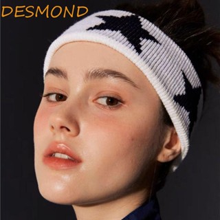 Desmond ที่คาดผม รูปดาวห้าแฉก ไนล่อน สไตล์เกาหลี ไอดอล ที่คาดผม แฟชั่น ดาว โยคะ ผ้าโพกหัว คลื่น ยืดหยุ่น สําหรับผู้ชาย