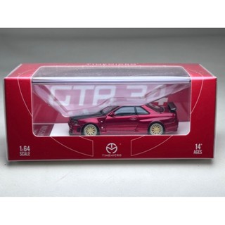 Nissan Skyline GTR R34 เปิดฝากระโปรงได้ Scale 1:64 ยี่ห้อ Timemodel