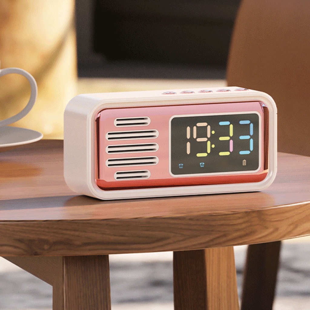 FamilyS ลำโพงบลูทูธแบบพกพานวัตกรรม Retro Tabletop ALARM ลำโพงไร้สาย ...