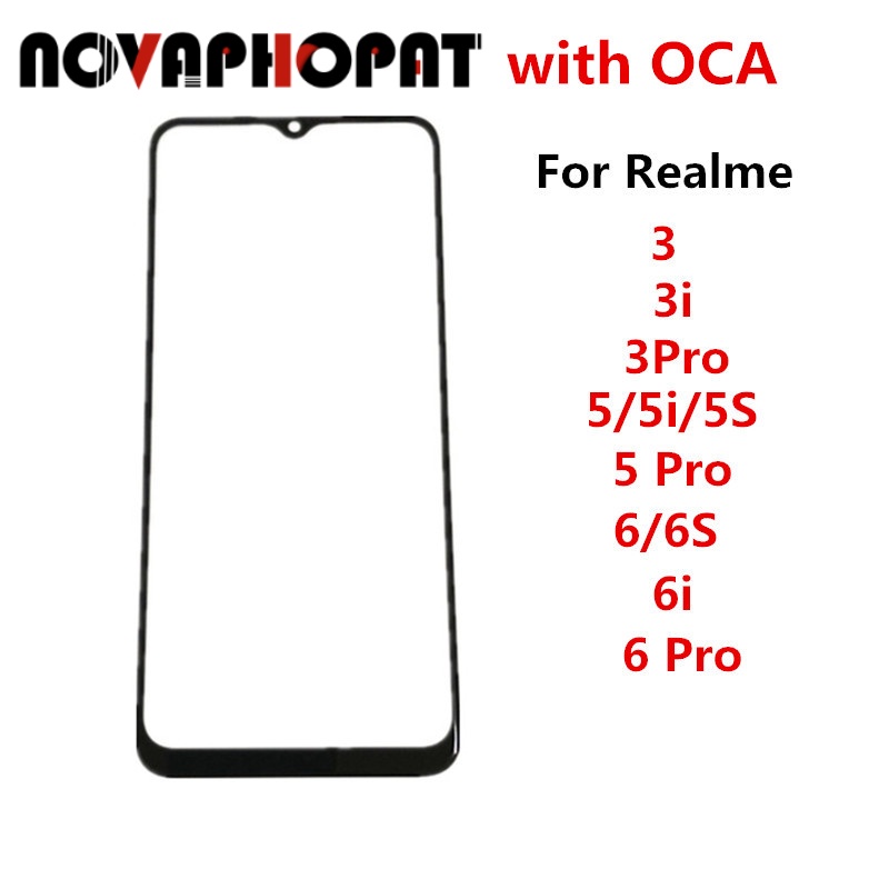 อะไหล่หน้าจอสัมผัส-lcd-ด้านหน้า-และแผงหน้าจอสัมผัส-oca-สําหรับ-realme-3-3i-5-5i-5s-6-pro-6i-6s