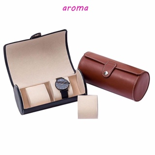 Aroma กล่องเก็บนาฬิกาข้อมือแฟชั่น อเนกประสงค์ กันน้ํา 3 ช่อง ของขวัญ สไตล์วินเทจ