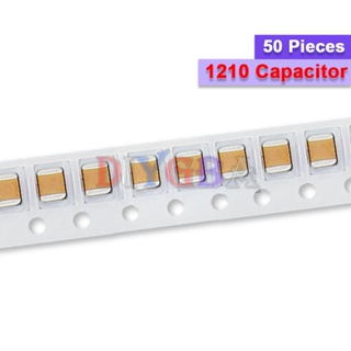 ชิปตัวเก็บประจุ 1KV 2KV SMD 1210 10V 16V 25V 50V 1nF 4.7nF 100nF 470nF 680nF 0.1uF 1uF 2.2uF 4.7uF 10uF 22uF 47uF 100uF 50 ชิ้น