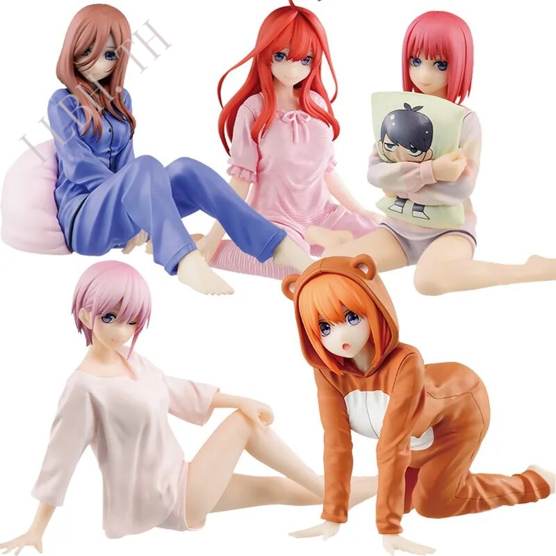 19CM Anime La Quintessenza Quintuplets Figura Nakano Miku Nino Ichika suki Abo da sera nero Giocattoli statici in piedi PVC