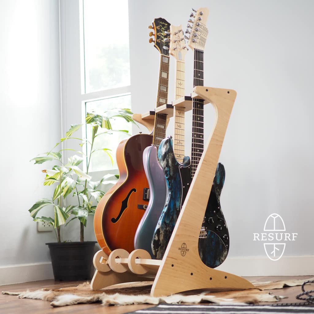 Resurf Z Rack Guitar Wooden Rack 3 Space ชั้นวางกีตาร์ ขาตั้งกีตาร์ ...