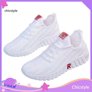 Chicstyle รองเท้ากีฬา รองเท้าวิ่งลําลอง พื้นนิ่ม กันลื่น ระบายอากาศ สีขาว แฟชั่นฤดูร้อน สําหรับผู้หญิง 1 คู่