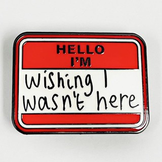 เข็มกลัด ลาย Hello I Hope I Not Here Haobing boutiqu อุปกรณ์เสริม สําหรับตกแต่งเสื้อผ้า