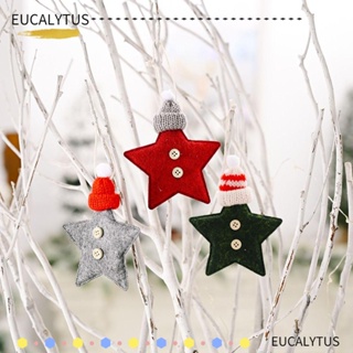 Eutus จี้ตุ๊กตาซานตาคลอส สโนว์แมน ดาวสีแดง น้ําหนักเบา สําหรับตกแต่งต้นคริสต์มาส DIY 5 ชิ้น