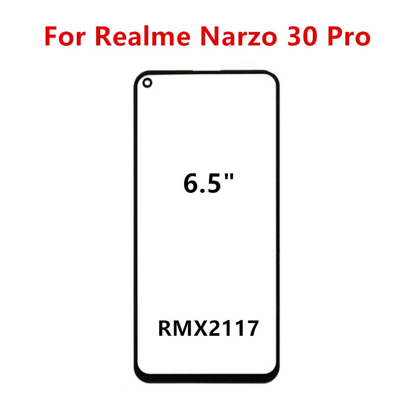 อะไหล่หน้าจอสัมผัส-lcd-ด้านหน้า-และแผงเลนส์กระจก-แบบเปลี่ยน-สําหรับ-realme-narzo-20-30-pro-50i-50a