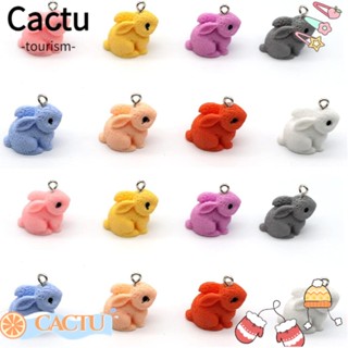 Cactu พวงกุญแจเรซิ่น รูปกระต่ายน่ารัก สุ่มสี สําหรับทําเครื่องประดับ DIY