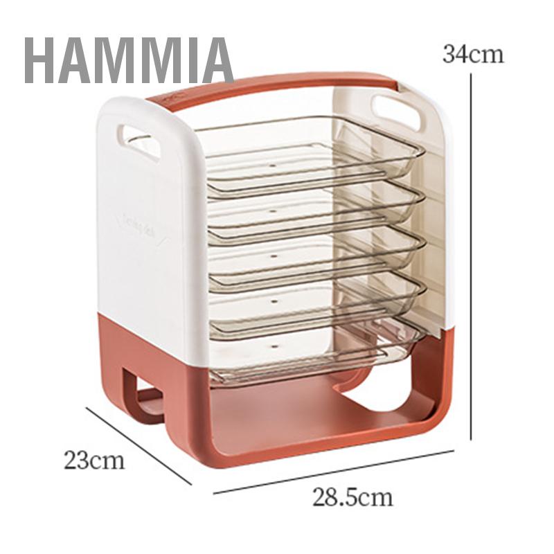 hammia-สี่ชั้นจานเตรียมแผ่นลิ้นชักพลาสติกผักเตรียมrack-kitchen-storage-rack