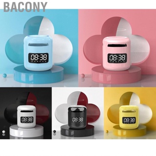 Bacony Clock Speaker Type C Charging Subwoofer Mini  3 Alarm Clocks with Ambient Light