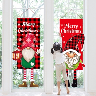 Christmas_ ตุ๊กตาซานต้า โนม ไร้หน้า แนวตั้ง ใช้ซ้ําได้ สําหรับแขวนตกแต่งบ้าน เทศกาลคริสต์มาส