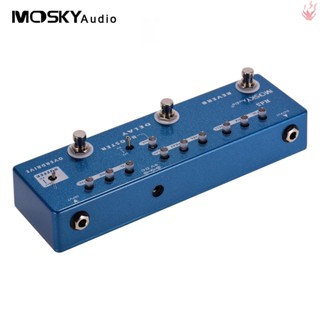 Y-moskyaudio RD5 5-in-1 แป้นเหยียบเอฟเฟคกีตาร์ แบบโลหะ พร้อมทรูบายพาส