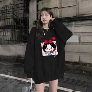 เสื้อกันหนาวแขนยาว แบบสวมหัว ทรงหลวม พิมพ์ลาย ขนาดใหญ่ รองรับ 50-150 กิโลกรัม