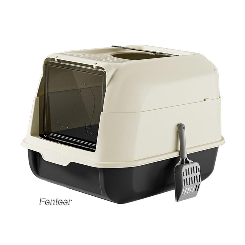 fenteer-ห้องน้ําแมว-แบบมีฮู้ด-ขนาดใหญ่-สําหรับแมว-ขนาดเล็ก-และกลาง