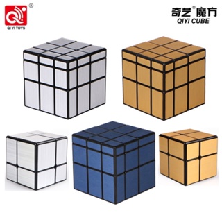 Qiyi บล็อกกระจกปริศนา 2x2x2 3x3x3 สีเงิน สีทอง