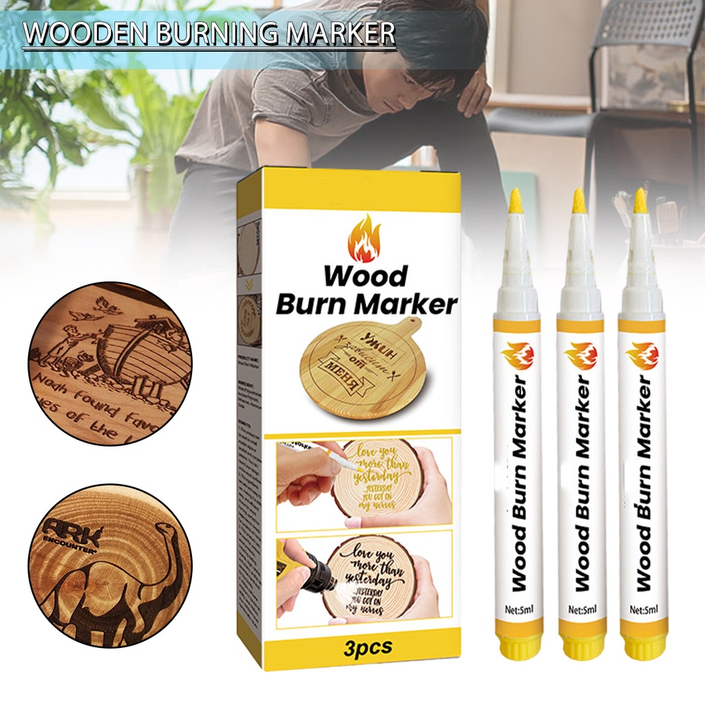 New 3 sets Wooden Burning Markers DIY Wooden Coasters Wood Burning Pen