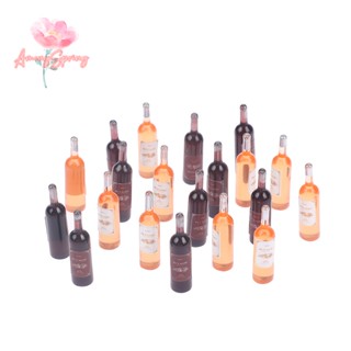 Amongspring&gt; ขวดไวน์แดงจิ๋ว 1/12 สําหรับบ้านตุ๊กตา 10 ชิ้น