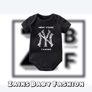 Yankees ชุดจั๊มสูทเสื้อยืด แขนสั้น สําหรับเด็กทารก 0 1 2 3 4 5 6 7 8 9 10 11 12 เดือน ถึง 1 ปี