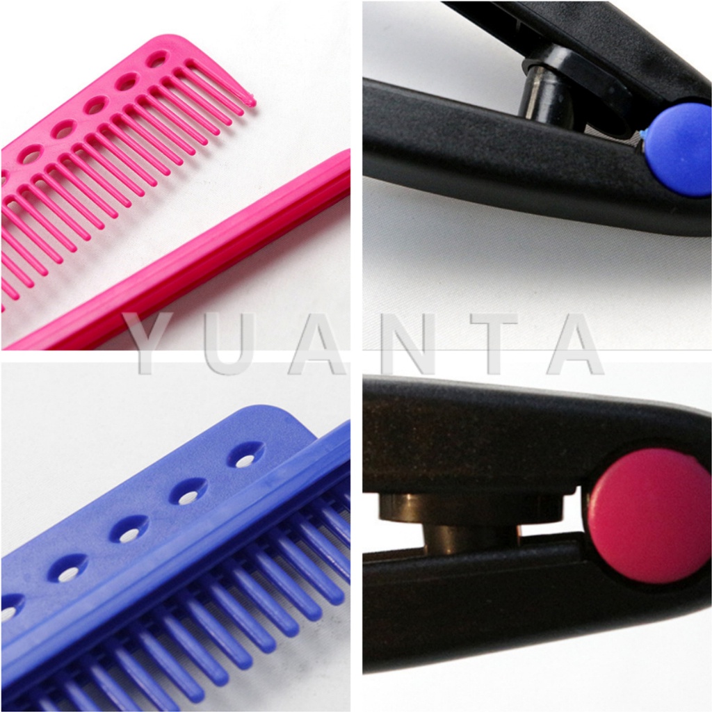 Yuanta หวีหนีบผมตรง รูปตัว V แบบพกพา DIY 3สี แปรงหวีผมตรง hair ...