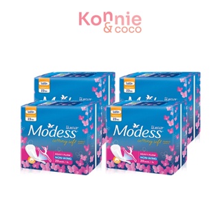 [แพ็คสี่] Modess ผ้าอนามัย Sanitary Pads Non-Wings Cottony Soft Heavy Flow [20pcs x 4pack].