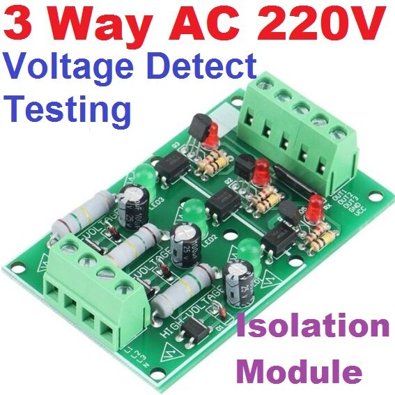 3 Channel Way AC 220V Optocoupler Isolation Module Voltage Detect