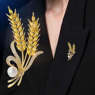 Fashion Leaf Pearl Rhinestone Diamond Anti-slip Lapel Pins Accessory Jewelry  Gift Corsage Women's Brooch, Brooch Pins