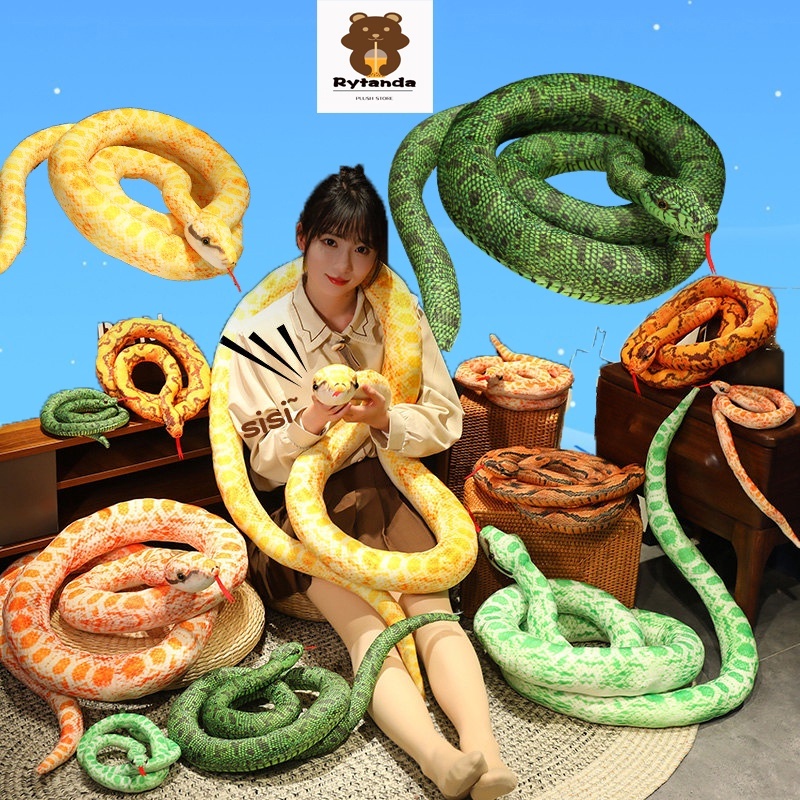 in Stock 160cm Python Plush Toy น่ารักทองงูเหลือมตุ๊กตาผ้าของขวัญวัน ...