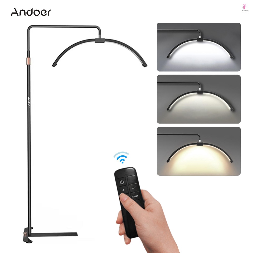 andoer-hd-m5x-36w-floor-led-video-light-dimmable-fill-light-with-metal-light-stand-and-phone-holder-for-makeup-live-streaming
