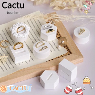 Cactu กล่องเก็บเครื่องประดับ แหวน น้ําหนักเบา สีขาว แฟชั่น อุปกรณ์ประกอบฉากถ่ายภาพ
