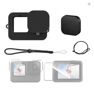 {Fsth} Andoer Sports Camera Housing Case Set Protective Camera Frame+Tempered Glass Lens Protector+Lens Cover Replacement for  10 9