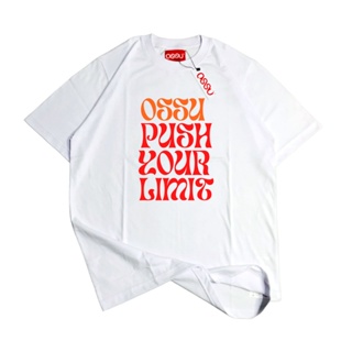 [S-5XL]ผ้าฝ้าย 100% เสื้อยืด ลาย Ossu Push Your Limit สีดํา สีเทา สีขาว