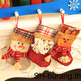 【Buran】ถุงเท้า ลายกวางเอลก์ สโนว์แมน ชายชรา ของขวัญ สําหรับตกแต่งต้นคริสต์มาส 1 2 3 5