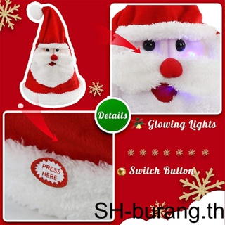 【Buran】หมวกซานตาคลอส ร้องเพลงคริสต์มาส อิเล็กทรอนิกส์ เรืองแสง ตกแต่งวันหยุด