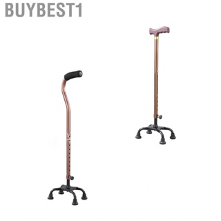 Buybest1 Quad Walking Cane 250kg Bearing  10 Adjustment Levels  Slip Aluminum Alloy Crutches with Ergonomic Handle