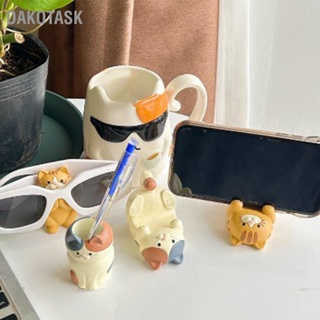 DAKOTASK เครื่องประดับแมวโทรศัพท์มัลติฟังก์ชั่นแท็บเล็ตแว่นตาผู้ถือปากกาตกแต่งโต๊ะสำหรับ Home