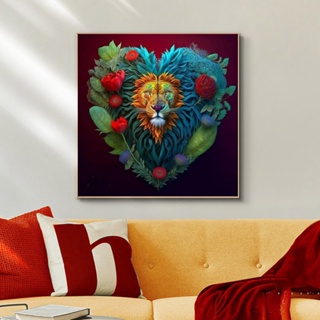 Gh|  ชุดงานจิตรกรรมเม็ดบีด ทรงเพชรกลม รูปสิงโต บรรเทาความเครียด หลากสีสัน Diy