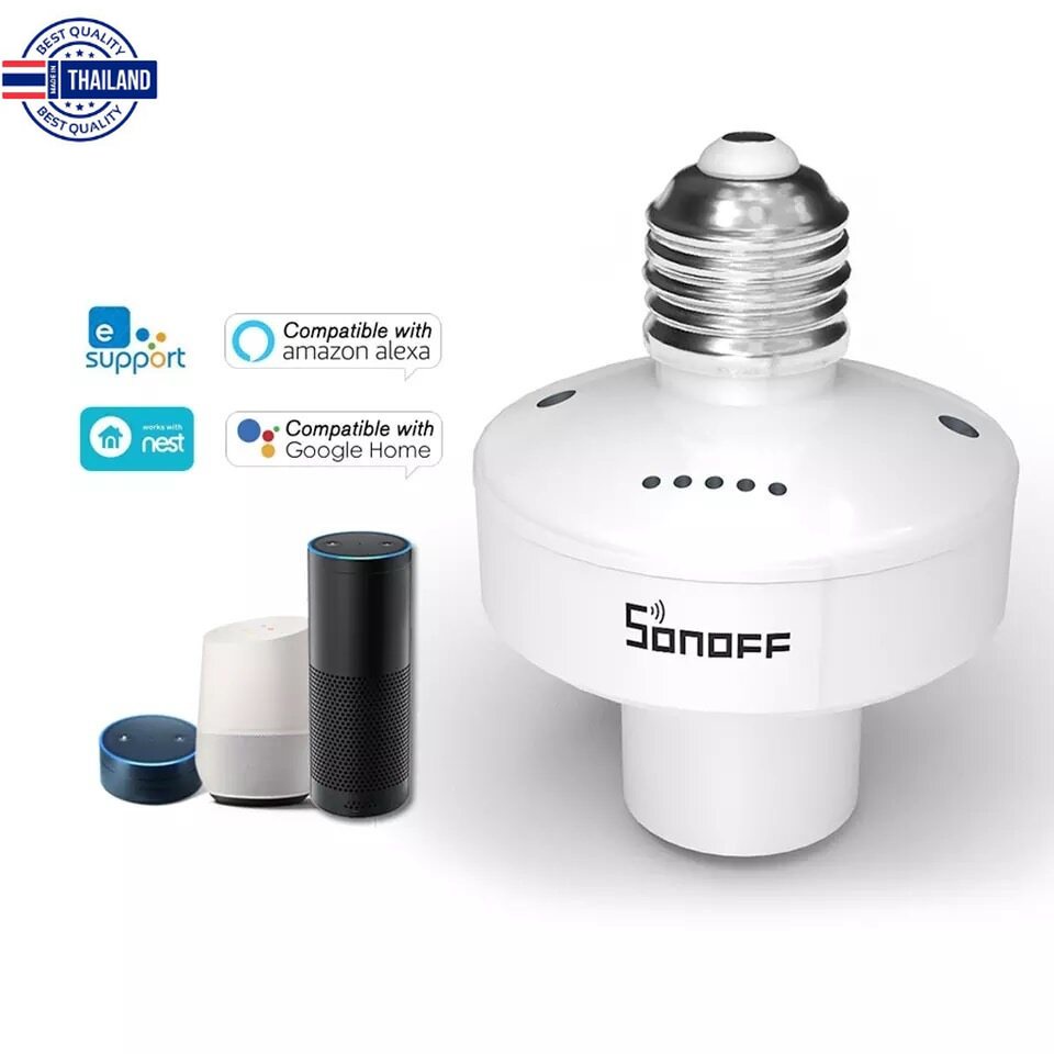 SONOFF ขั้ว ขั้วหลอดไฟ SlampherR2: 433MHz RF & WiFi สมาร์ทขั้วหลอดไฟ ...