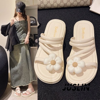 JUSLIN   รองเท้าแตะผู้หญิง ส้นแบน ใส่สบาย สไตล์เกาหลี รองเท้าแฟชั่น 2023 ใหม่  ทันสมัย คุณภาพสูง ins ทันสมัย D22E03E 37Z230910