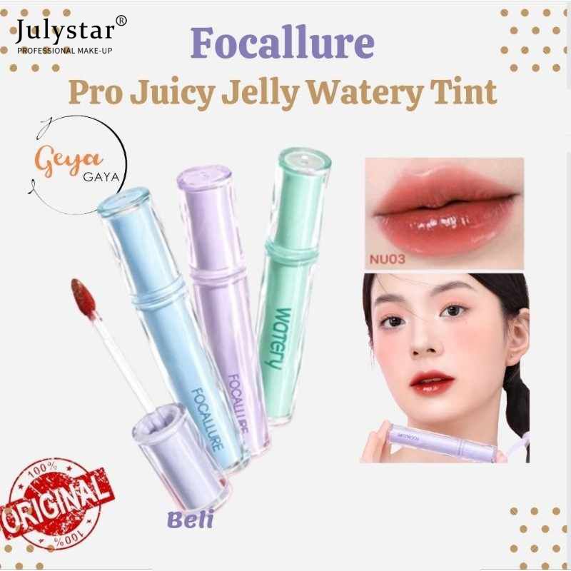julystar-focallure-jelly-watery-lip-tint-glossy-moisturizing-plump-pigment-สูง-long-wear-lip-gloss-น้ำหนักเบา-non-sticky-ถ้วย