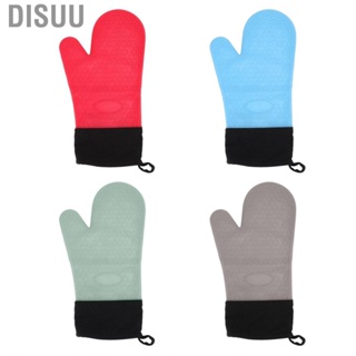 Disuu Kitchen Oven  Non Slip High Temperature Resistant Heat Insulation Protective Silicone Mitts Long for Holding