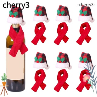 Cherry3 ชุดตกแต่งขวดไวน์ ของขวัญคริสต์มาส 4 ชิ้น