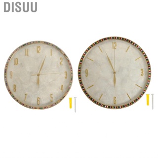 Disuu Brass Wall Mount Clocks Silent Non Ticking Quartz Clock  Operated Decorative Round for Home Decoration