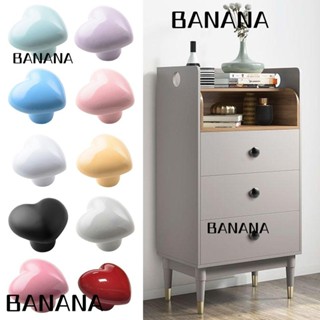 Banana1 ที่จับลิ้นชัก ตู้เสื้อผ้า เซรามิก รูปหัวใจ ลูกบิดตู้ แบบพกพา สีสันสดใส ฮาร์ดแวร์ดึงรูขุมขน